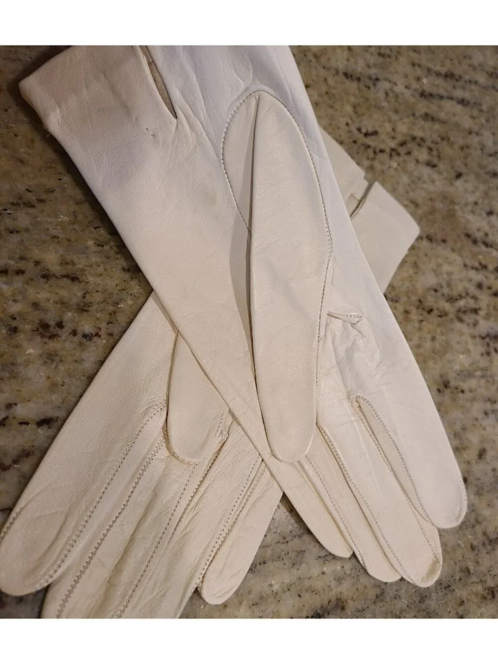 Vintage Size S Cream Formal Leather 8